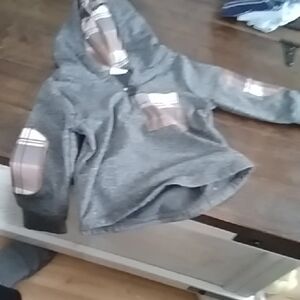 Gray Plaid Kids Hoodie